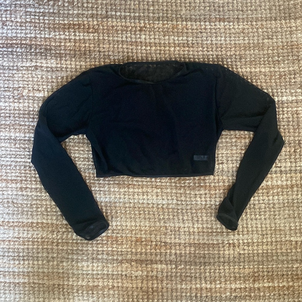 COPY - LOS ANGELES APPAREL CROPPED MESH BLACK TOP SZ L